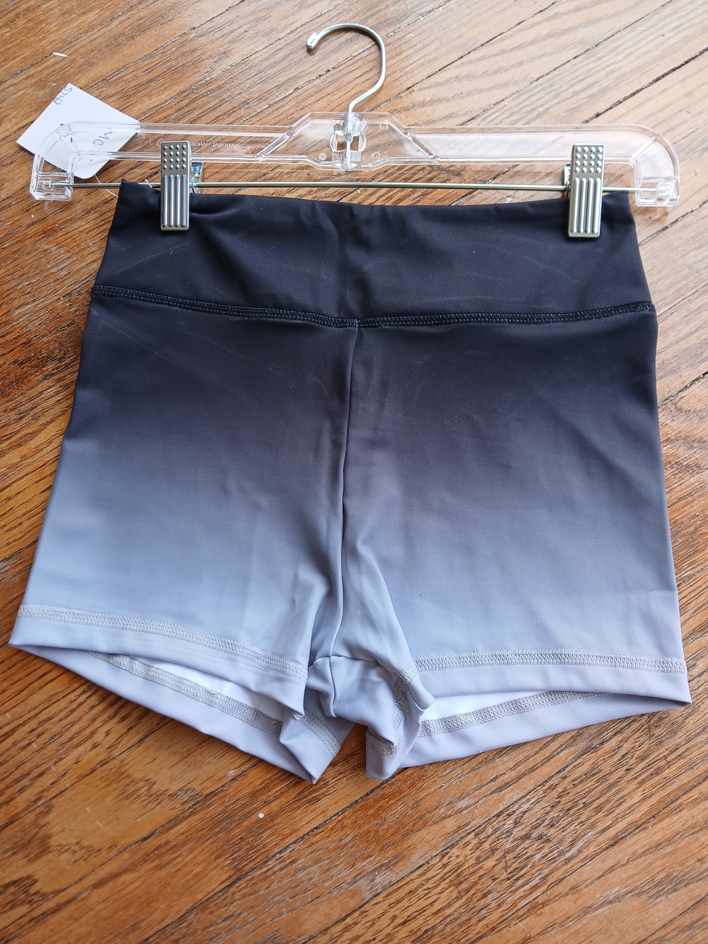 balera Ombre Black to Light Gray High-Rise Bike Shorts
